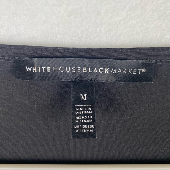 White House Black Market | Women’s‎ Size Medium Long Sleeve Black V-Neck Blouse - Picture 5 of 6